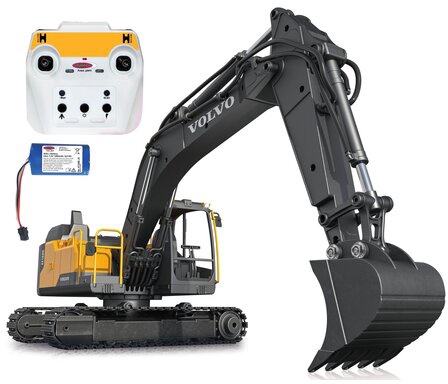 Excavadora Radio Control Volvo EC160E Metal 1:16 con Cubo y Martillo Neumatico 2,4GHz